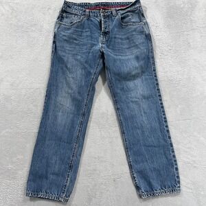Carbon 2 Cobalt Jeans Mens 32x29 Blue Button Fly Straight‎ Leg Cotton Grunge VTG